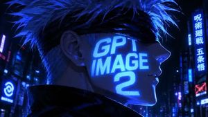 赛博朋克动漫肖像，面部带有霓虹文字