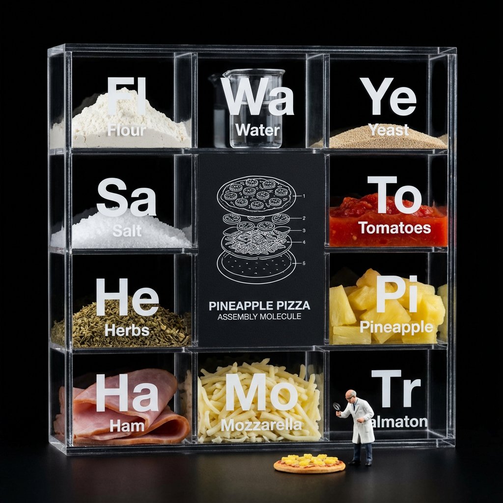 Infografía / Visual educativo - Caja de exhibición de gastronomía molecular para visualización de alimentos