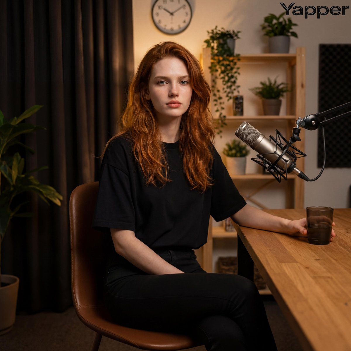 Perfil / Avatar - Retrato fotorrealista en un cálido estudio de grabación